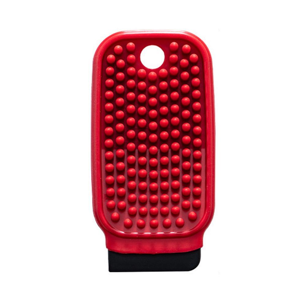 

Flexible Fruit Vegetable Cleaning Brush 2-in-1 with Scraper Crevice Brush Hangable Silicone Fruit Brush червоний