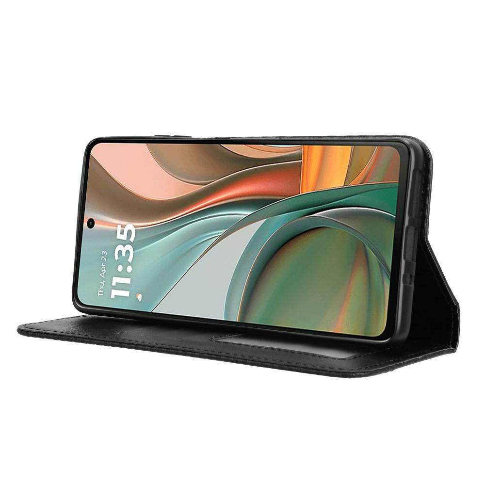 For Motorola Moto G75 5G Leather Case Wallet Stand Retro Texture Phone Cover