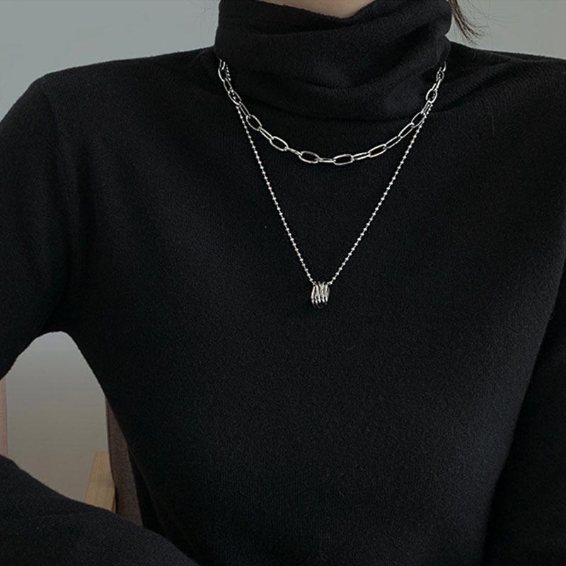 Women's Light Luxury Washable Titanium Steel Hip Hop Clavicle Necklace - Trendy Cold Style Sweater Chain Accessories