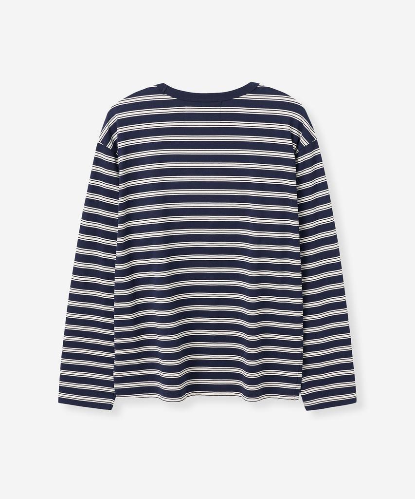 SATUR Apero Stripe Long Sleeve Navy