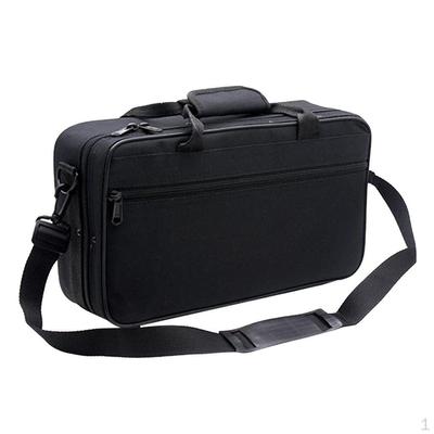 Klarinettenkoffer, schwarze Tasche, verstellbarer Riemen, dick gepolsterter Reißverschluss