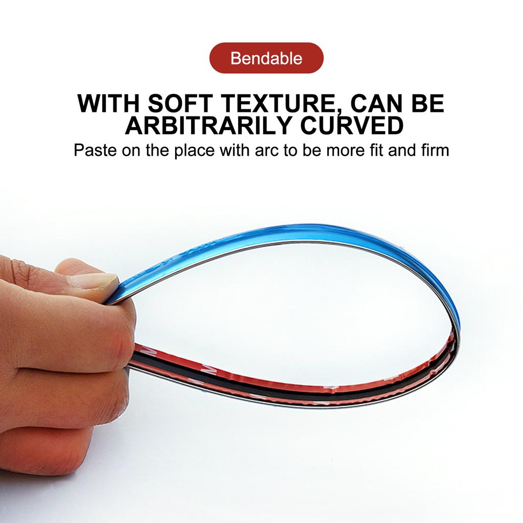 Car Chrome Moulding Trim Strip Bumper Protector Trim Tape For Window Bumper Grille Door Chrome Strip Car Decorative