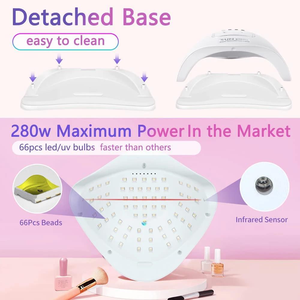Lampa UV LED do paznokci 120W Suszarka do paznokci z 4 ustawieniami timera Szybkie suszenie 36 diod LED Lampa UV kabinowa do utwardzania wszystkich paznokci Żelowa stylizacja paznokci