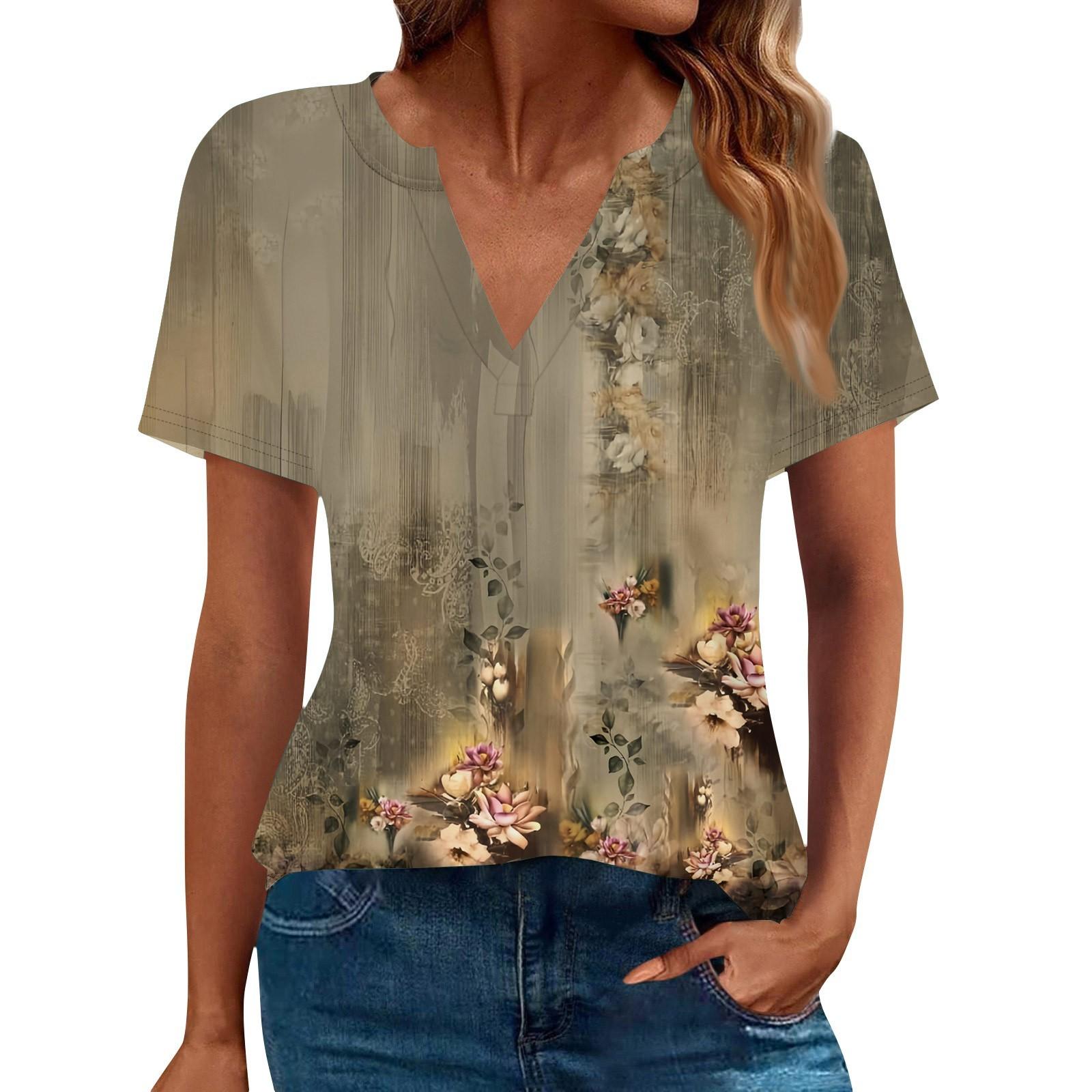 

Женская летняя рубашка с коротким рукавом и V-образным вырезом, деловая повседневная свободная футболка, трендовая модная одежда, топы XXXL розовый