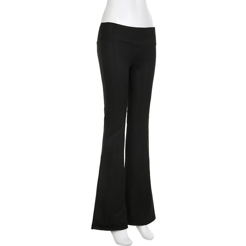Slim Low Waist Casual Sweatpants For Women Solid Simple Basic Flared Pants Sports Jogging Trousers