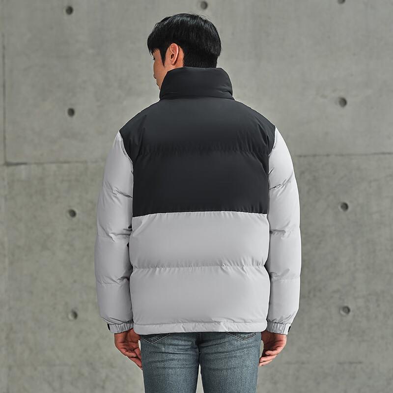 Tanboer Unisex Stand Collar Color Block Thick Down Jacket TD236322