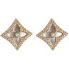 Elegant French Seashell Four-Leaf Flower Stud Earrings - Luxurious, Versatile, High-End Design for Women