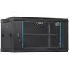 6U Wall Mount Network Server Cabinet, 15.5'' Deep, Server Rack Cabinet Enclosure, 200 Lbs Max. Ground-mounted Load Capacity, with Locking Glass Door