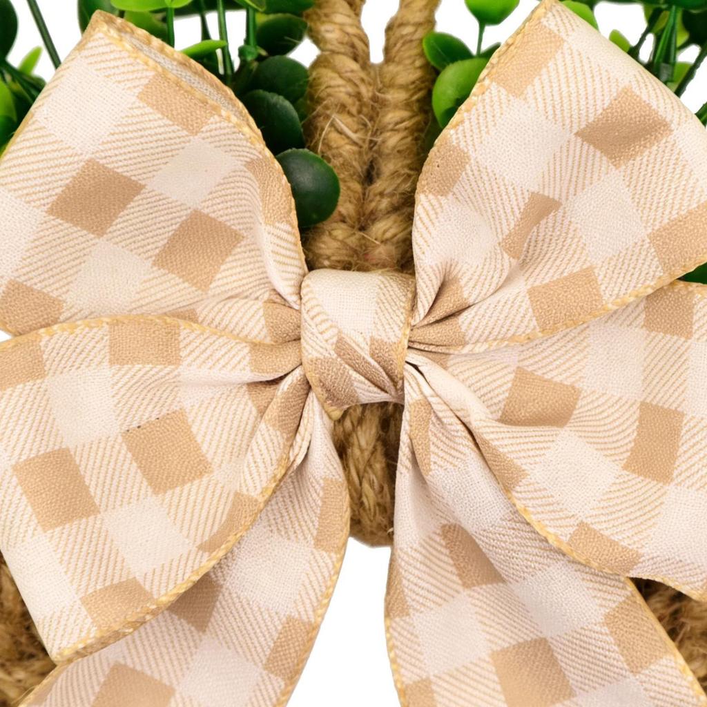 Bunny Wreath Rabbit Shape Bow Garland Easter Bunny Wreath For Front Door For Outdoor Indoor Home Window Wall Living Room Bedroom