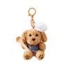 Fluffy Chef Style Dog Plush Keyrings Soft Stuffed Animals Backpack Keyrings  Hanging Accessory