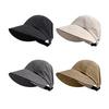 Sun Hat Adjustable Back Buckle Extended Brim Hollow Top Design Ponytail Hat Summer Outdoor Activities Sun Protection Hat