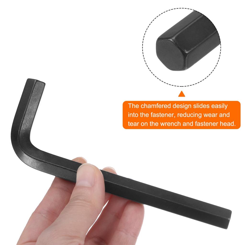 uxcell Hex Wrench Alloy Steel Hex Repair Tool for Tightening and Removing Assembly of and Bicycle Black 10-Piece Set, 7/16" L-Shaped Keys, Long,
