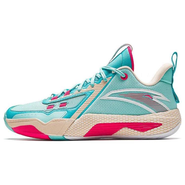 Anta Speed Battle 5 Comfortable Round Toe Cushioning, Wear Resistant Mid top Basketball Shoes Men's Blue 112341113-5