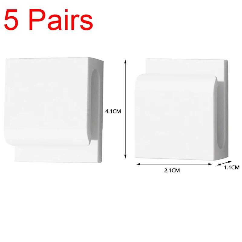 1/5/10 Pairs Multifunctional Hook Self Adhesive Wall Mounted Punch-Free Hook Phone Charging Plug Organizer Remote Control Holder