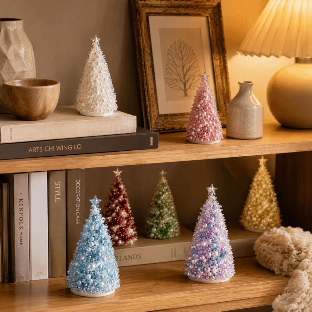 Multicolor Beaded Christmas Tree Kit PVC Glitter Personalized Bead Art Holiday Craft Project Easy to Assemble Creative Craft Set