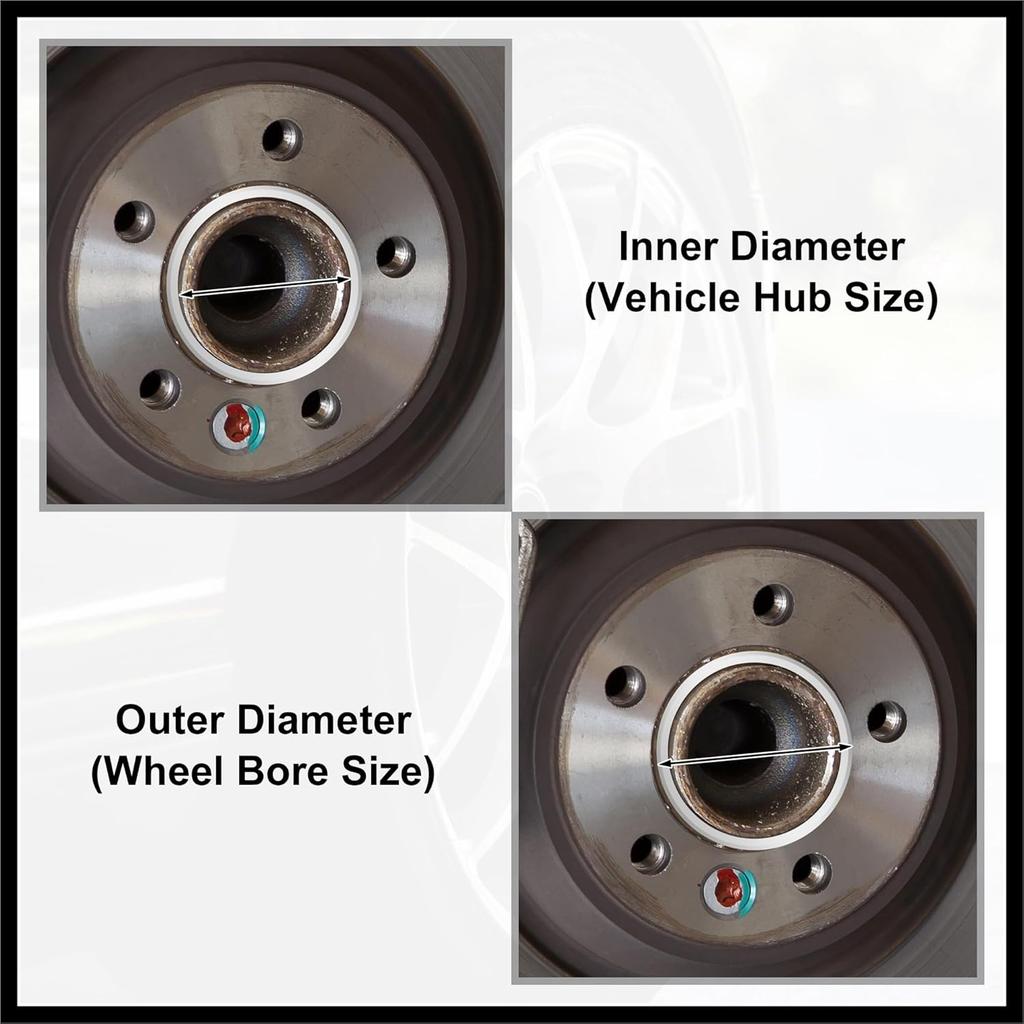 4pcs OD 66.6mm to ID 63.4mm Aluminum Alloy Car Auto Hub Centric Rings Wheel Bore Center Spacer Replacement Durable Material