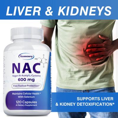 NAC 600mg - N-Acetyl Cysteine-Respiratory Health, Lung, Liver and Kidney Cleanse