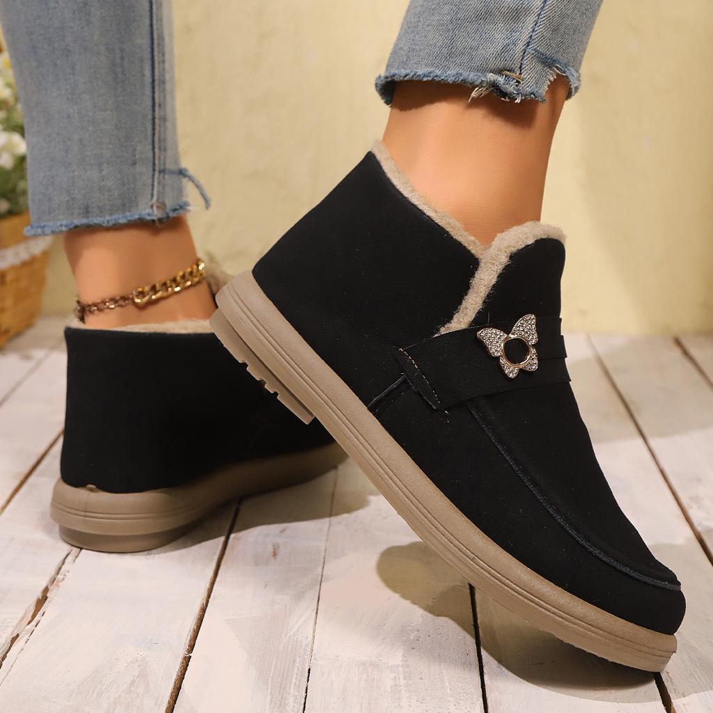 Warm Mom Winter Plush Thick Bean Shoes Soft Bottom Anti Slip Cotton Boots Versatile Cotton Shoes for Women