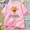 Save The Trees Eat Microplastics Funny Meme T Shirt Unisex Unisex Weirdcore Joke T-shirt Summer O Neck Short Sleeve Graphic T Shirts