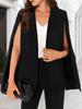 Blazer Mantella da Donna Aperto Davanti Manica Spaccata Elegante Cappotto da Ufficio