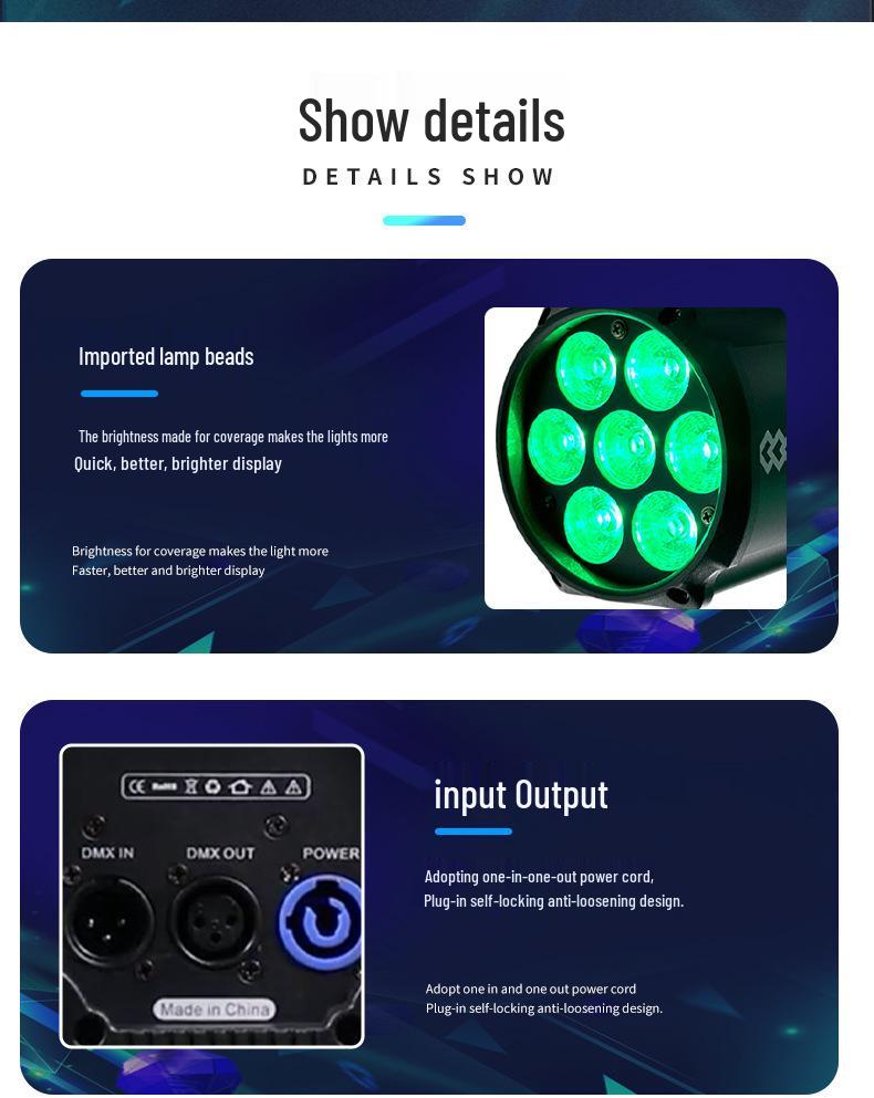 7-Color 4-in-1 Par Light Stage Bar for Events - Ideal for Weddings, Live Performances, and KTV Atmosphere Enhancement