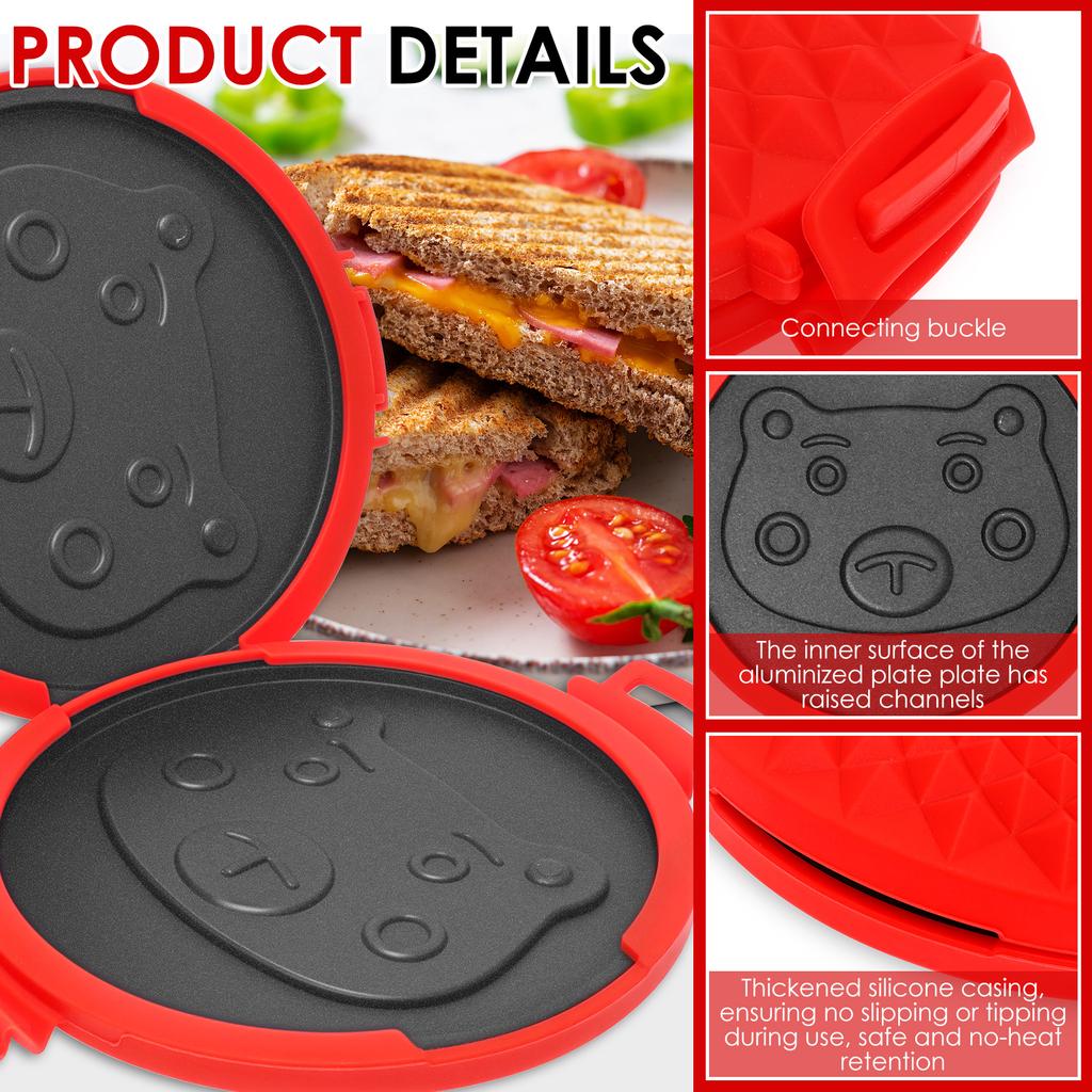 1Pc Microwave Sandwich Grill Silicone Protective Microwave Pan Nonstick Microwave Sandwich Grill for Cooking Kitchen Accessories