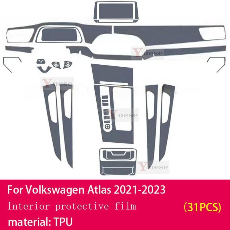 Für Volkswagen Teramont Atlas -2024 Auto Innenraum Mittelkonsole Transparente TPU Schutzfolie Kratzfester Aufkleber
