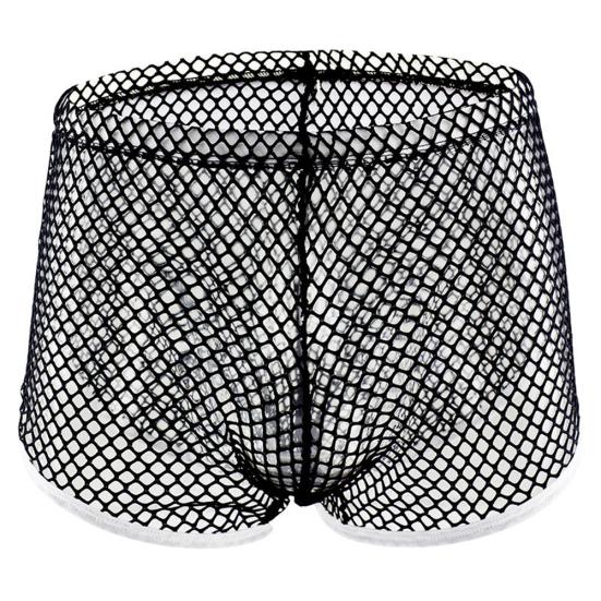 Fashion Sexy Mesh See-through Low Waist Men's Breathable Boxer Briefs Underwear