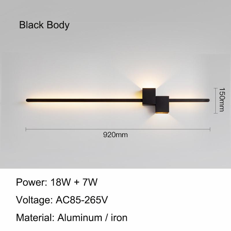 Modern Minimalist LED Indoor Wall Lamp Line Lamp Long Strip Wall Light TV Background Wall Bedroom Living Room Aisle Hallway Lamp