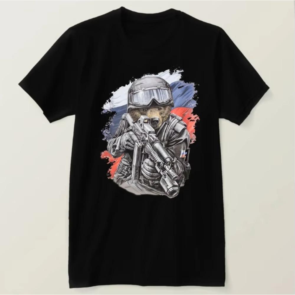 Russian Military Bear Special Forces T-Shirt O-Neck Short Sleeve Men's T Shirt Graphic T Shirts Women Men Clothing