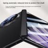 Leather With Privacy Screen Tempered Glass Protector Case For OPPO Find N5 All-inclusive Spring Hinged Camera Holder Cover