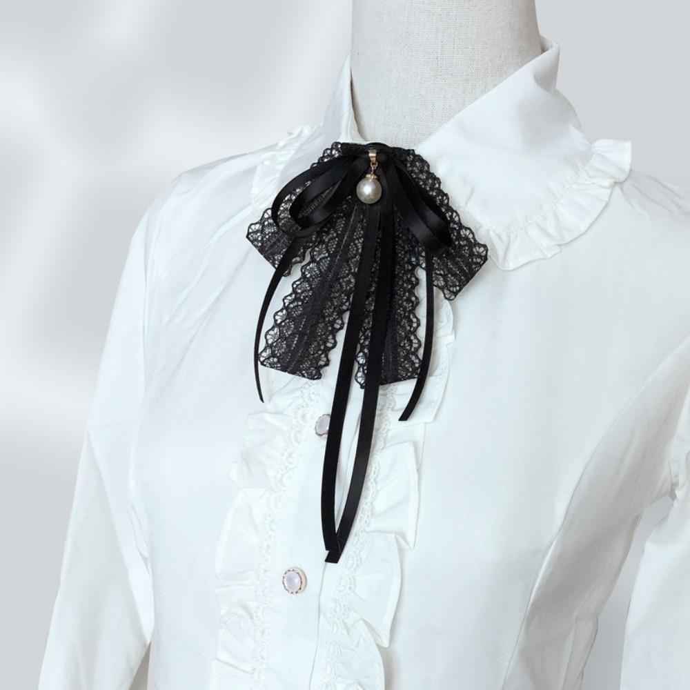 Bowknot Black Bow Brooch Pin Tie Shirt Lace Ribbon Badge Brooch Lapel Pin Black Ribbon Pin  Funeral