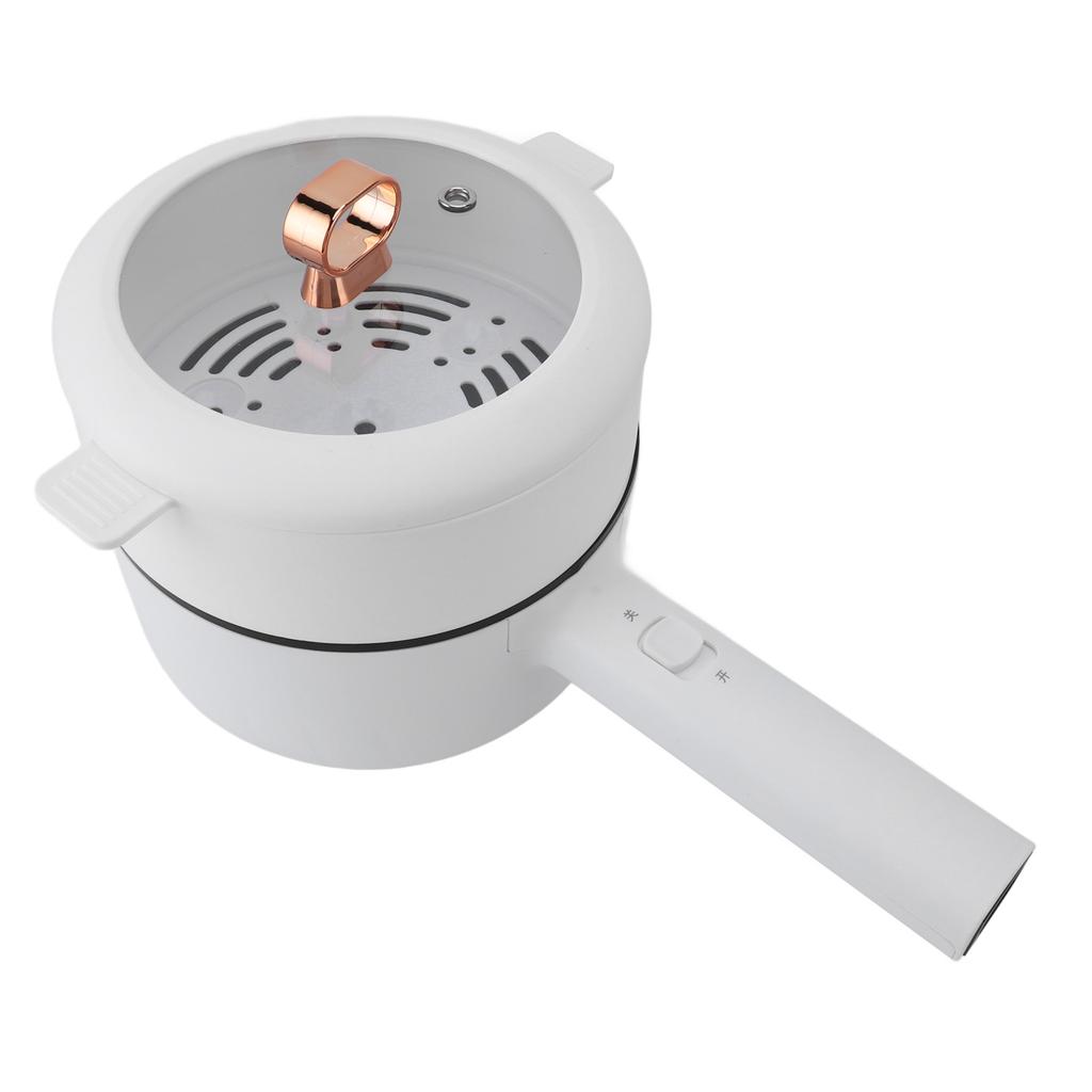 2L Elektrisk Hot Pot Multifunktionell 600W Förhindrar Fastbränning Bärbar Elektrisk Kokare med Ångställ