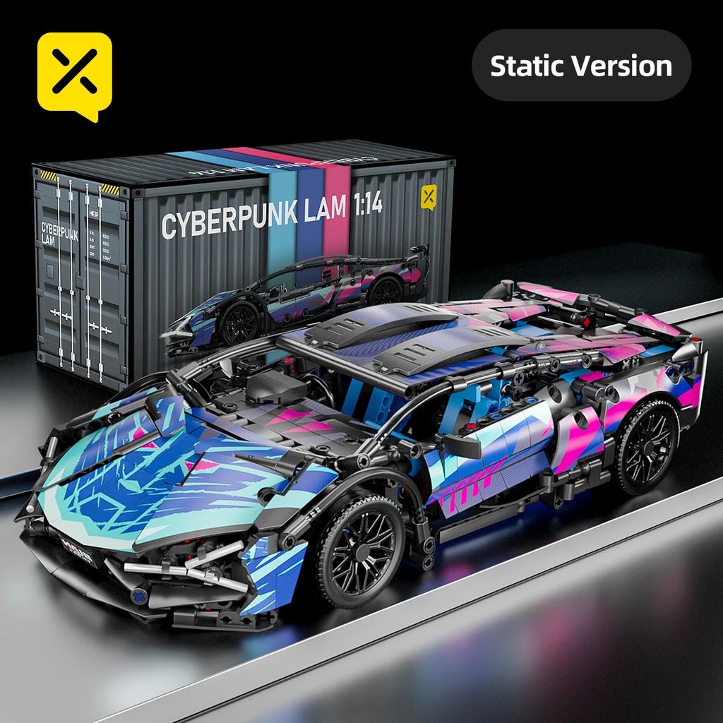 Colorful Cool High-Tech Supercar Model Building Blocks Children's Educational Assembly Toys Boy Adult Gift Collection Show