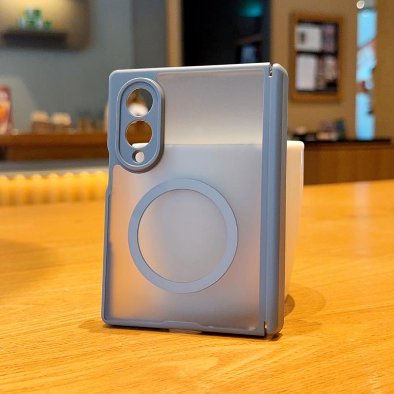Frosted Translucent Magnetic Case for Samsung Galaxy Z Fold 8 Ultra 8 7 6 5 Magnetic Wireless Charger Lens Cutouts Protect Cover