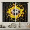 Set Of 2 Polyester Material Football Explosion Wave Pattern Printed Curtains Suitable Bedroom Living Room Office Curtain With Light Blocking Perfect