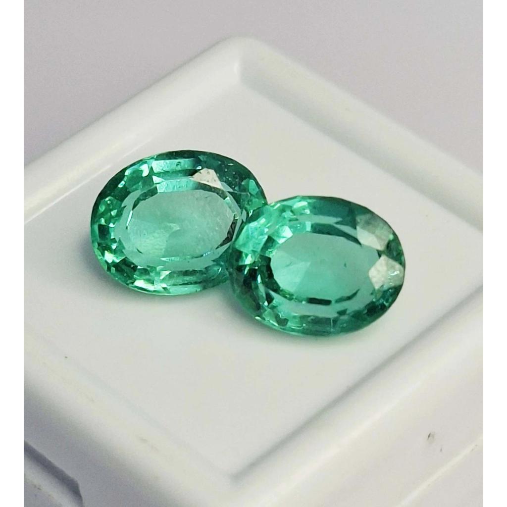 Beautiful Zambian Green Emerald Natural Oval Cut 8-10 Ct Pair Loose Gemstone