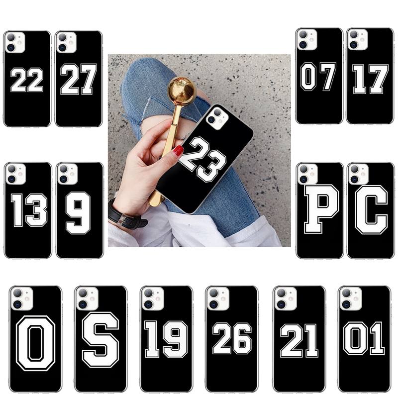 S O C 9 7 Lucky Number And Black Letter Phone Case For iPhone 12 11Pro XS MAX XR 7 8 6 Plus 5 5S SE 12 Mini SE2