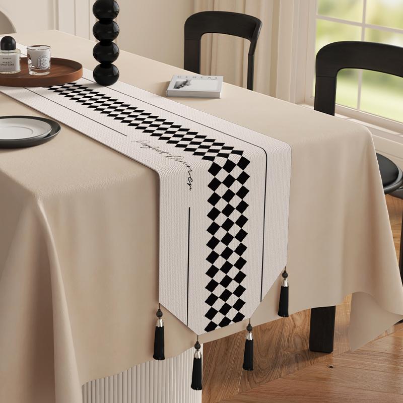 Cotton And Linen Tea Table Mat Tassel Lace Cover Chinese Traditional Table Runner Home Decor TV Cabinet Table Runners