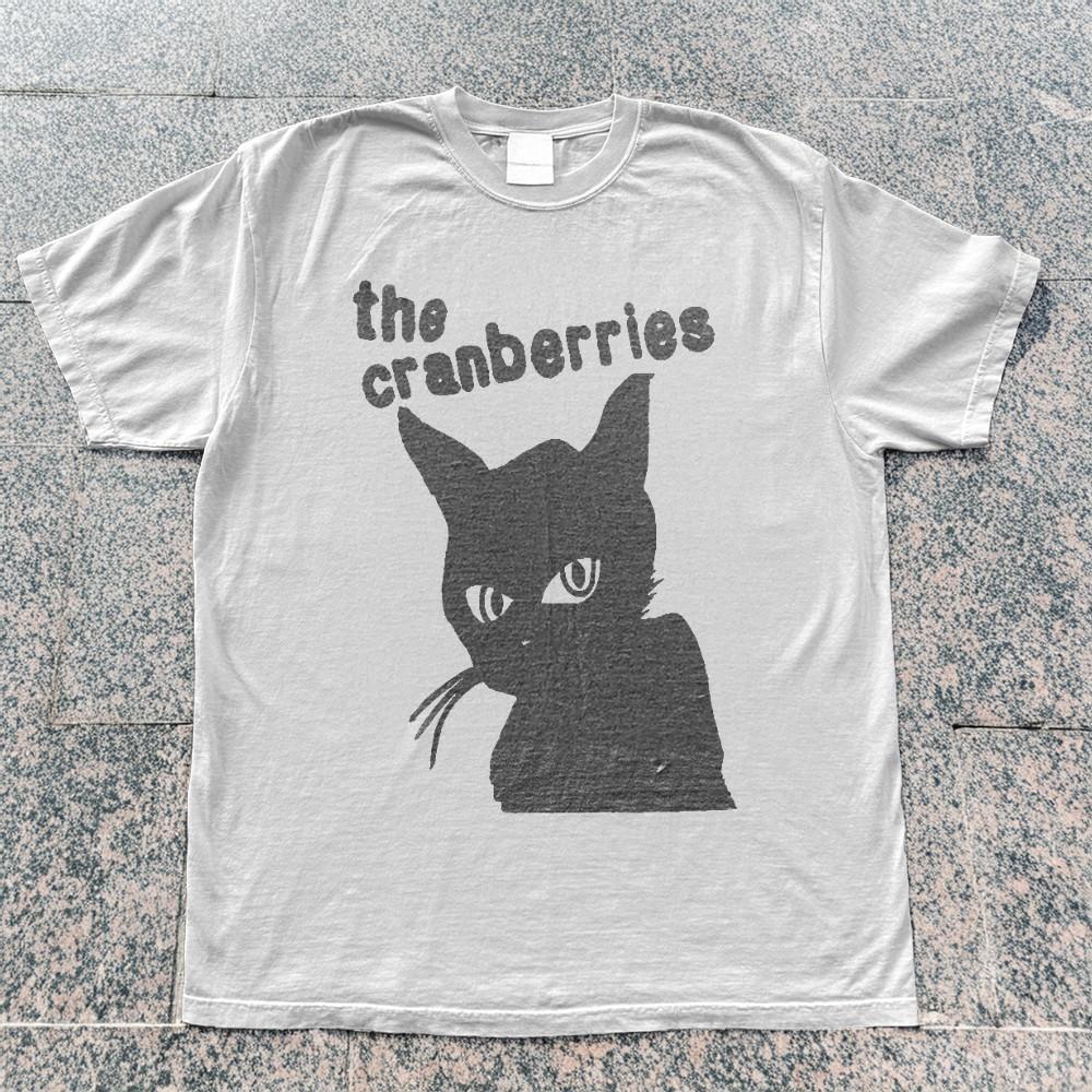 NEW The Cranberries Black Cat Basic Unisex White TShirt Size S5XL Unisex T-Shirt XXXXL
