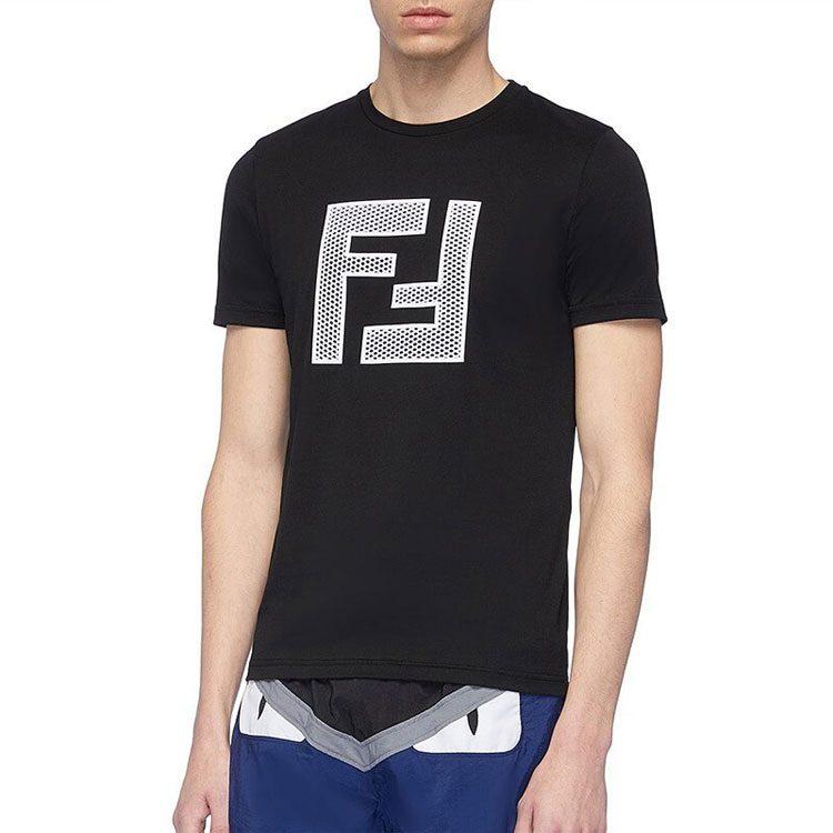 Fendi T Shirts Men's Crew Neck Moderate Straight Fit FAF532-A78M-F0GME