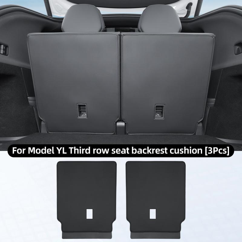 For Tesla New Model YL 2026 Leather Trunk Mats Rear Seat Back Protector Pad Backrest All Weather Liner Pet Anti-kick Pad