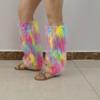 Damen Mädchen Japanisch Vintage Bunt Plüsch Beinstulpen Ästhetisch Punk Flauschig Verdickt Stiefelgamaschen Beinwärmer Lange Socken