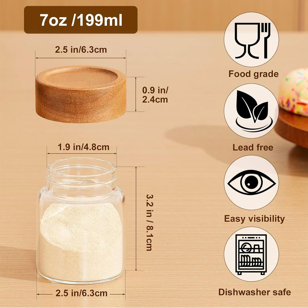 Glass Storage Container with Lid, Glass Jars with Lids, Clear Food Storage Jars, Round Glass Jars, Pantry Organizer