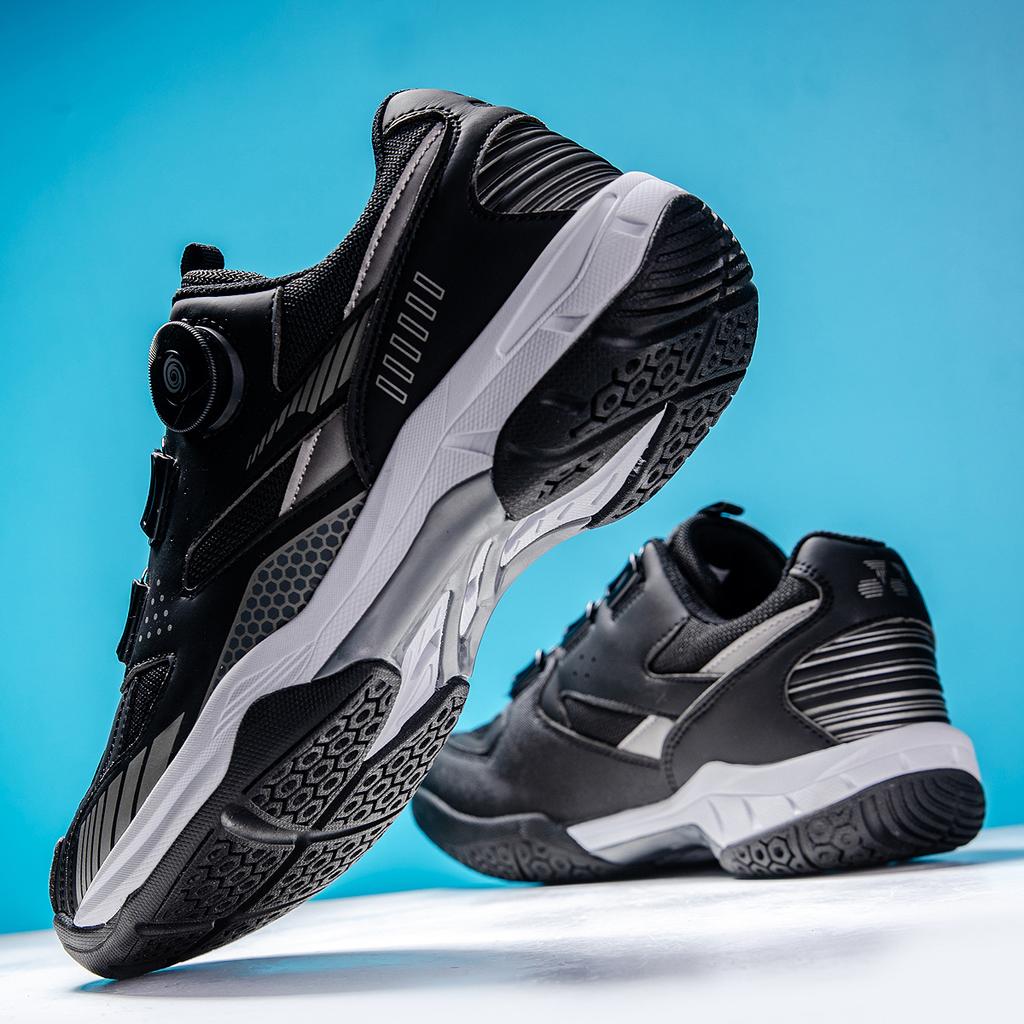 Badminton Shoes Couple Shoes Professional Beef Tendon Sole Anti-skid Training Lightweight Double Rotating Buckle High-quality Badminton Shoes