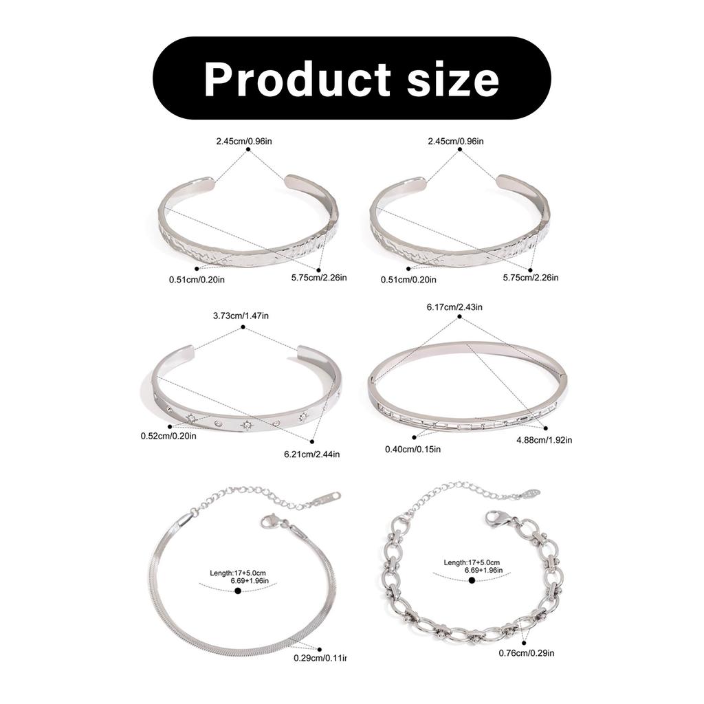 Stainless Steel Bangle Adjustable Wristband Lightweight Comfortable Bracelet Accessory For Casual Or Formal Wear
