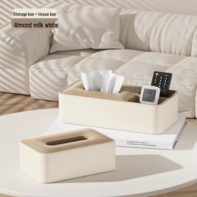 Desktop Tissue Box with Remote Control Holder
