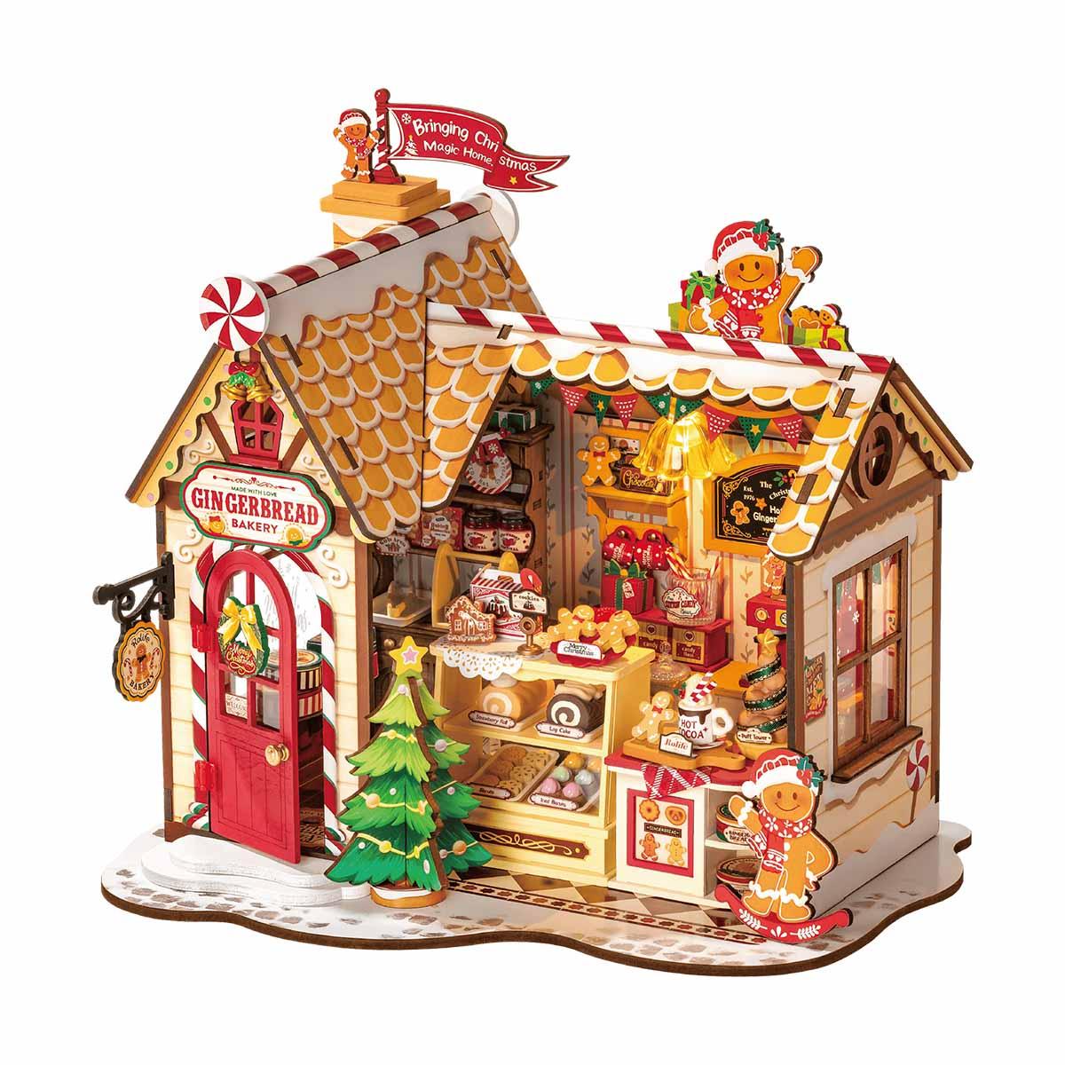 Robotime Rolife 3D Puzzles Gingerbread House Diy Miniature House Dg176