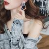 LATS Large and Small Circle Long Dangle Earrings Korean Zircon Flash Earrings for Women 2020 Female Fashion Jewelry Drop Earings
