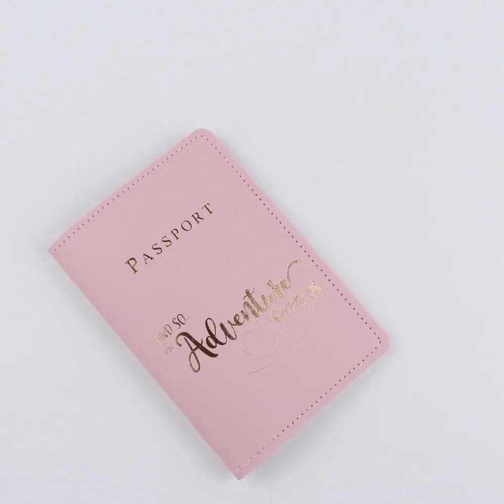 Pu Leather Passport Cover Simple Letter Plane Pattern Men Women Travel Wedding Passport Covers Holder Fashion Wedding Gift